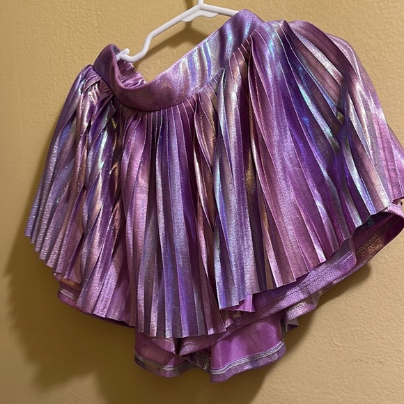Mia NYC Purple Ruffled Top and Metallic Skirt Set - Picture 2 of 7